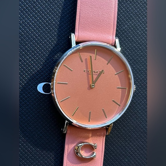Coach Perry Watch With 36mm Coral Pink Face & Coral Pink Leather Band main image 5